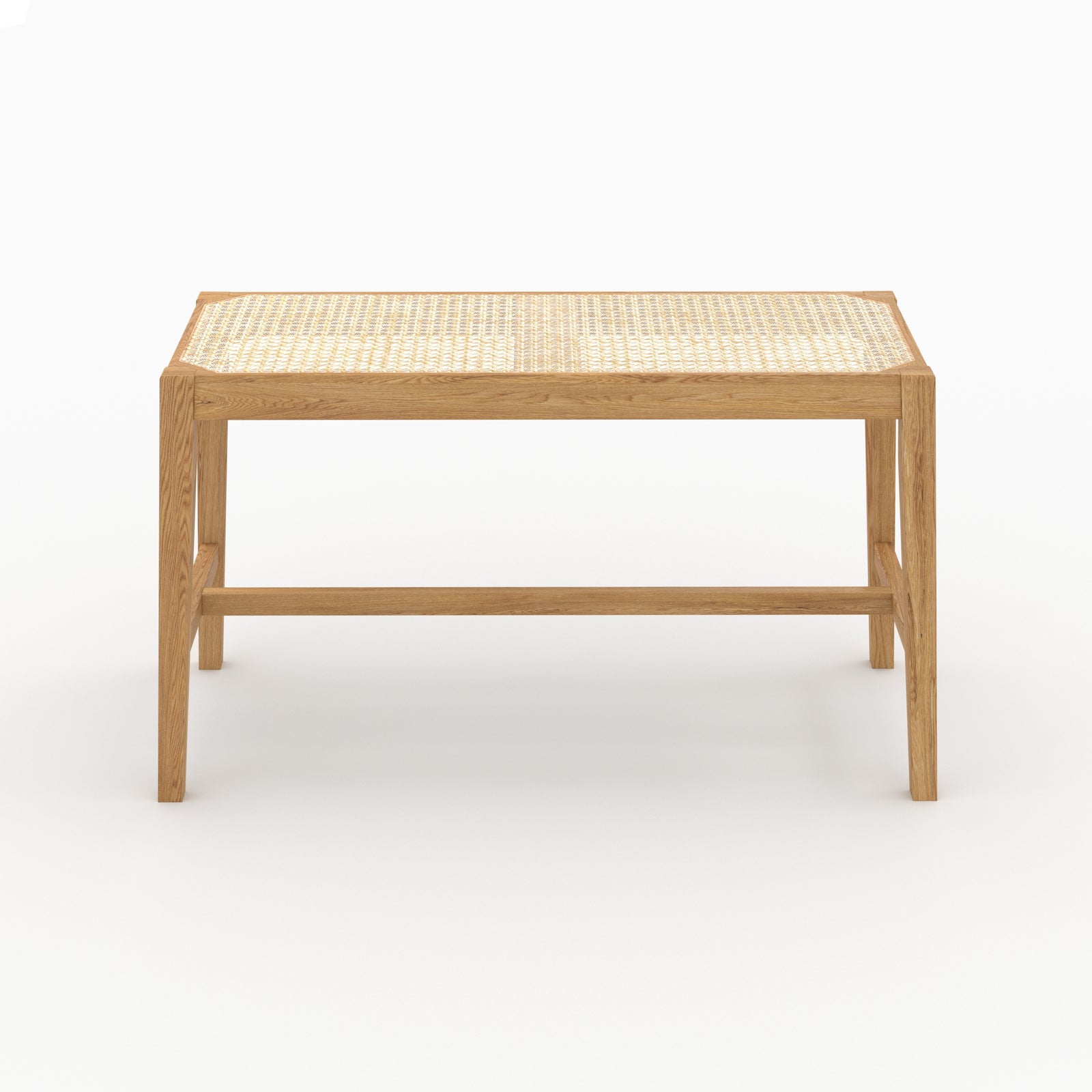 banc 2 places kappa en bois de chene massif et cannage