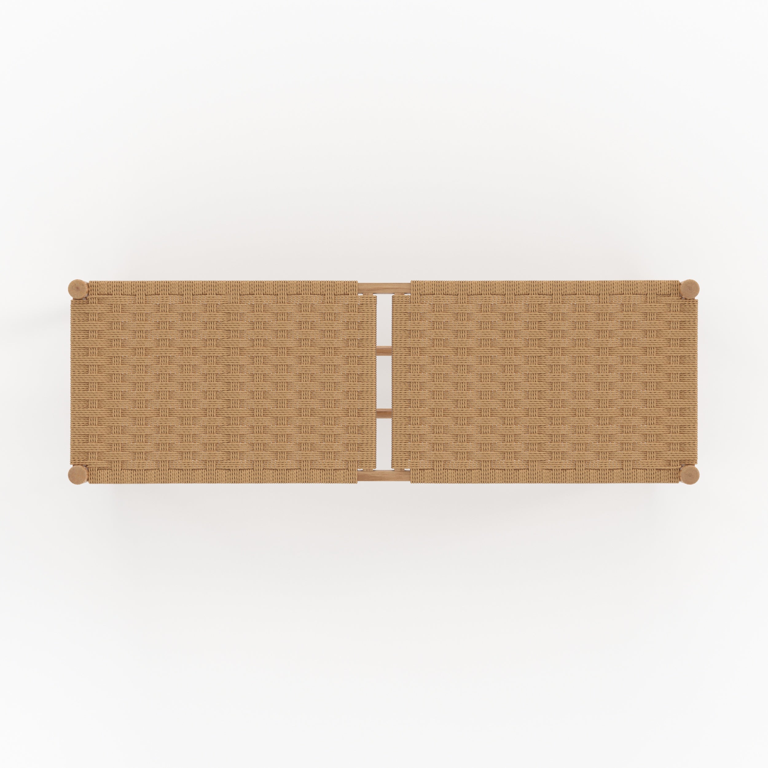 banc bois de chene massif avec tressage 2 places kepler