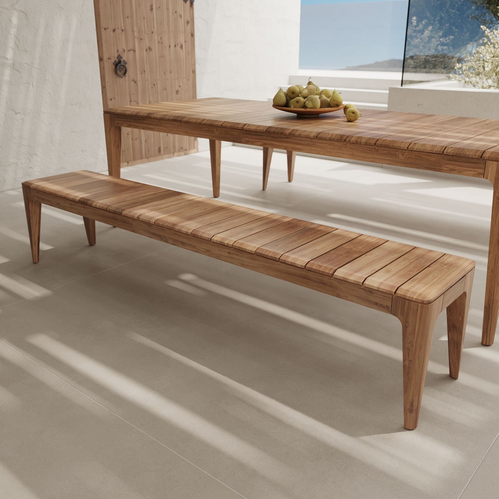 Banc de jardin teck recyclé