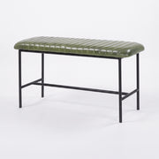 Banc Émile 100 cm en cuir de buffle vert - Maison Pavane