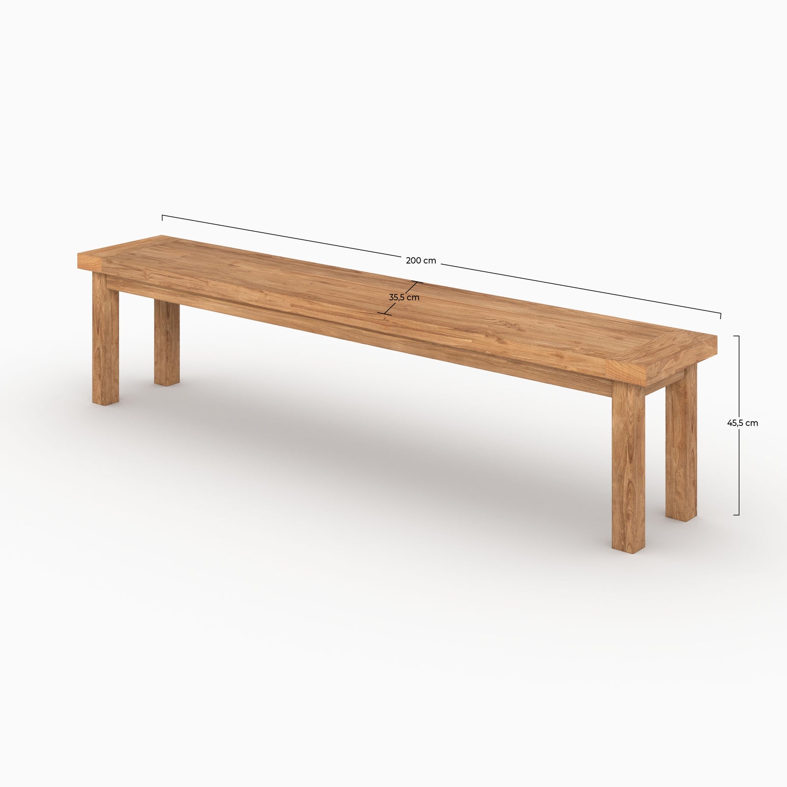 Banc en bois teck recyclé memo 200cm