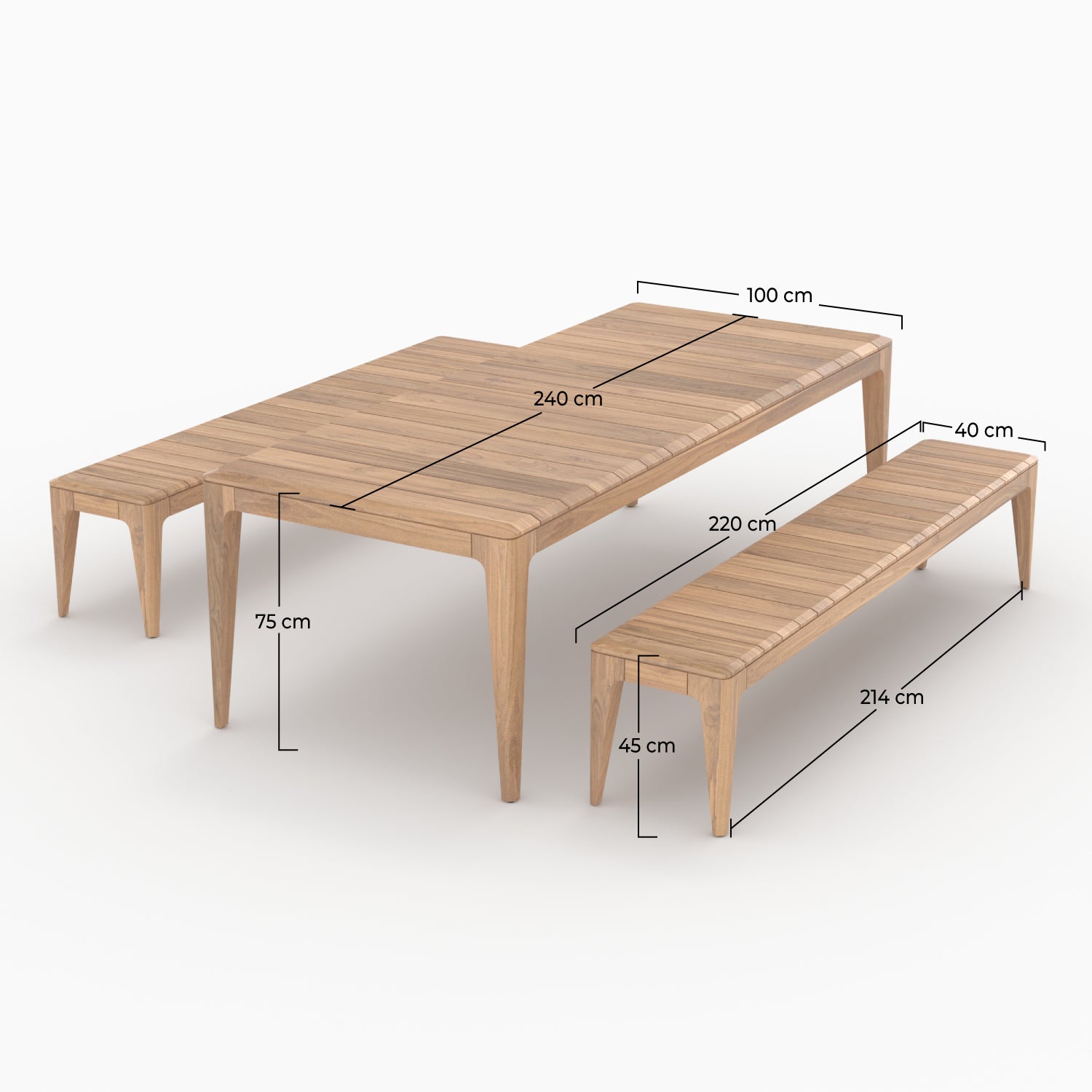 Banc et table jardin
