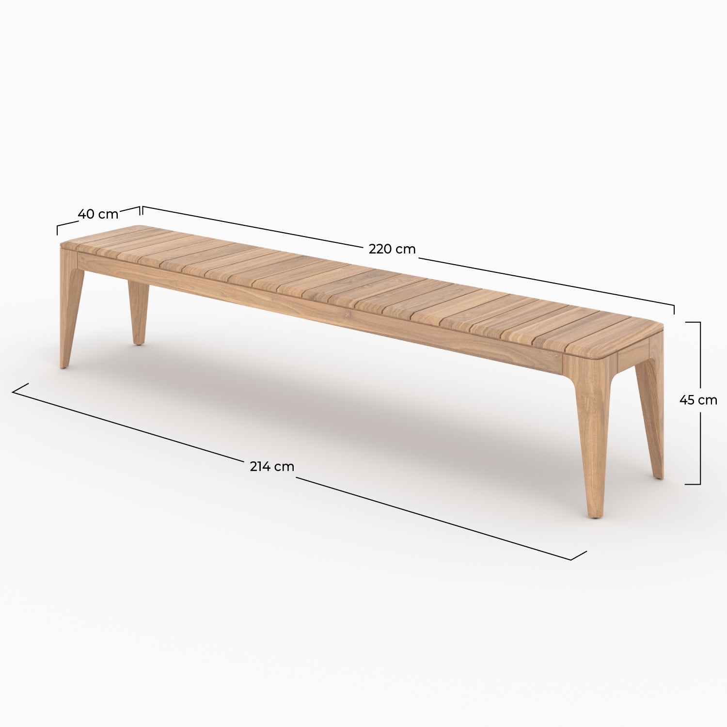 Banc jardin en teck recyclé modèle nonza 10 personnes