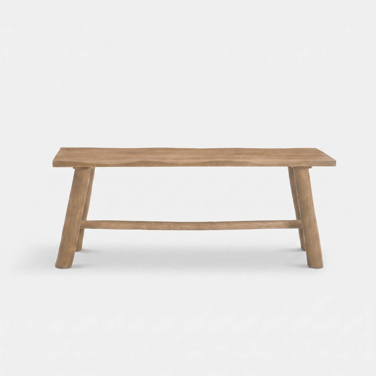 Banc Toxis en bois de manguier marron 110 cm, vue de face - Maison Pavane