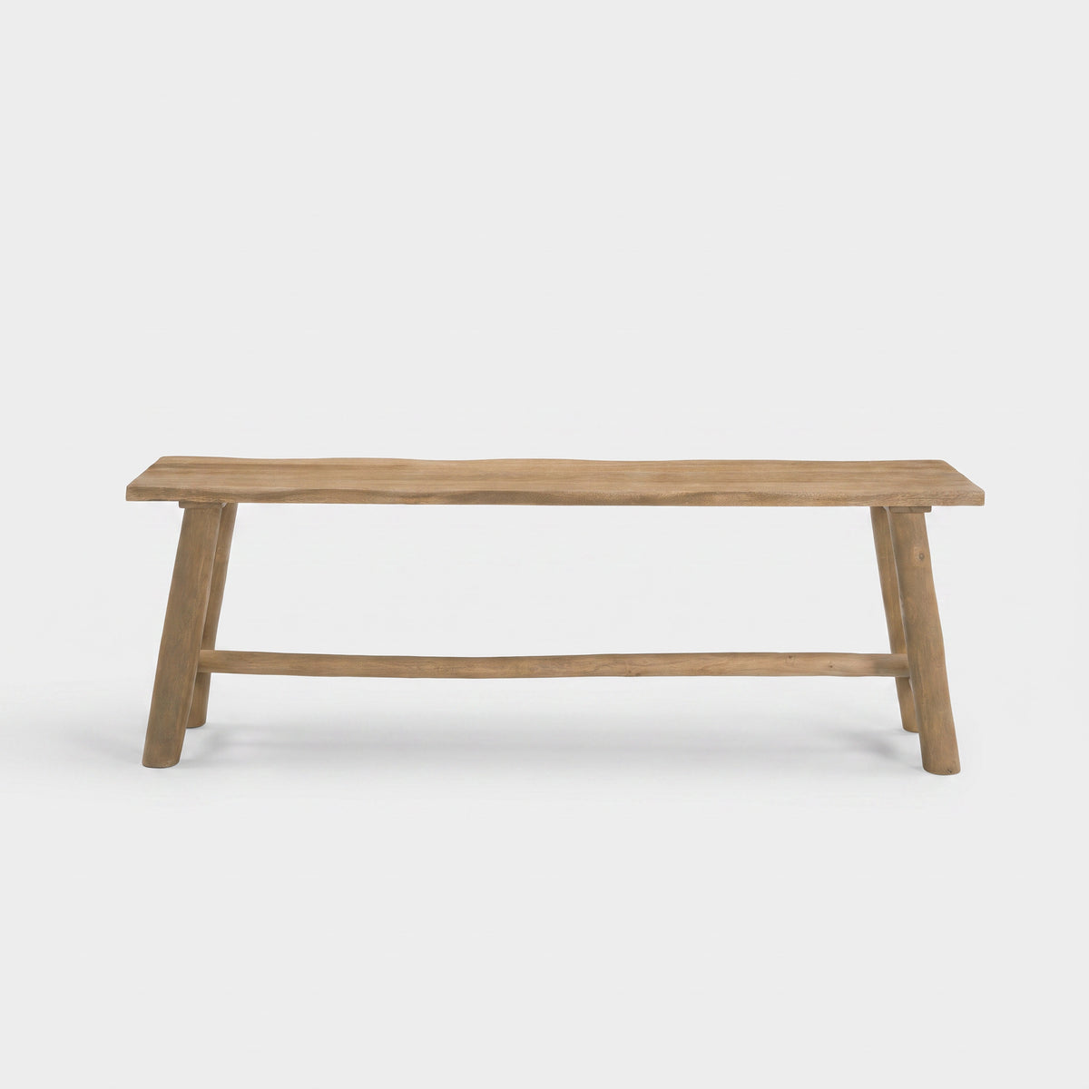 Banc Toxis en bois de manguier marron 145 cm, vue de face - Maison Pavane