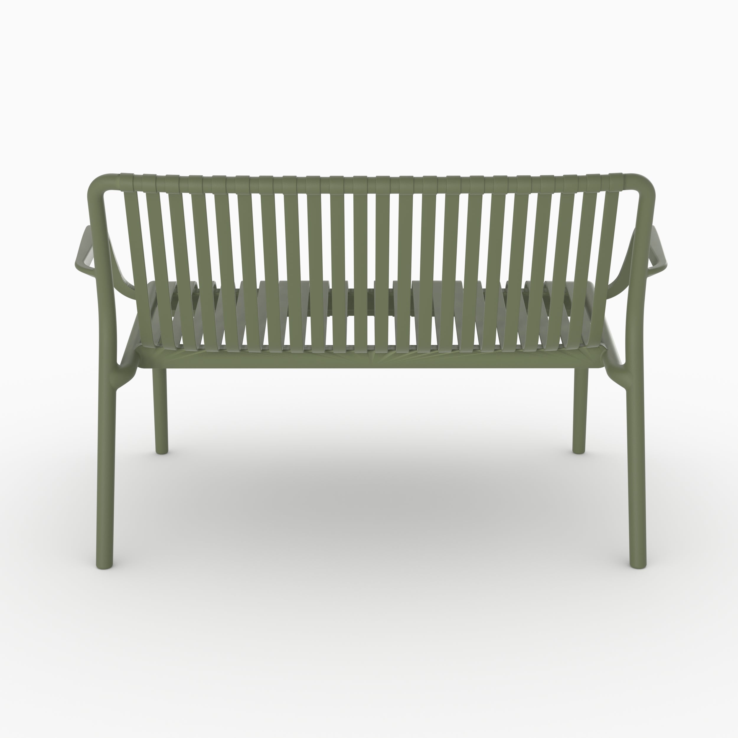 Banquette jardin Ivy vert kaki plastique terrasse