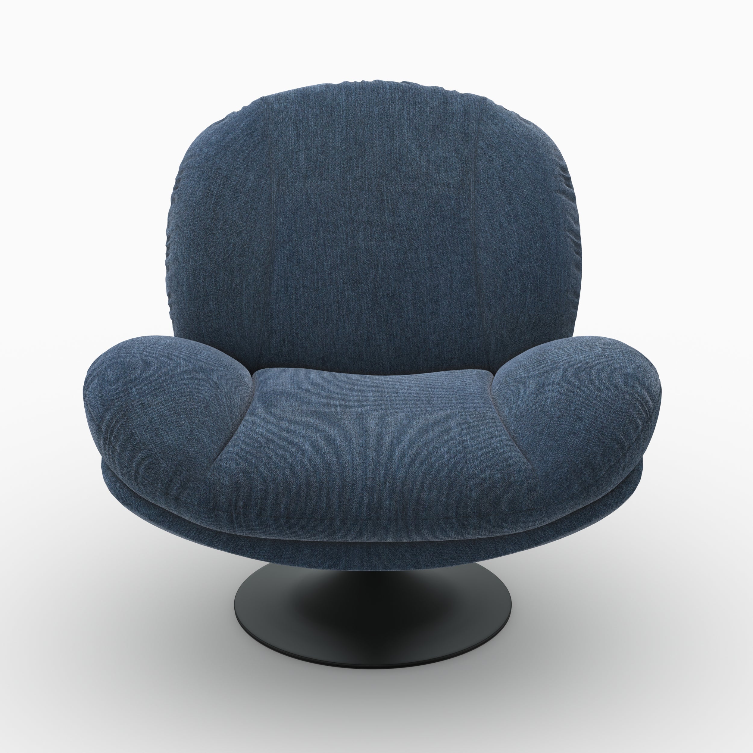 Bleu foncé fauteuil Ricci pivotant tissu velours