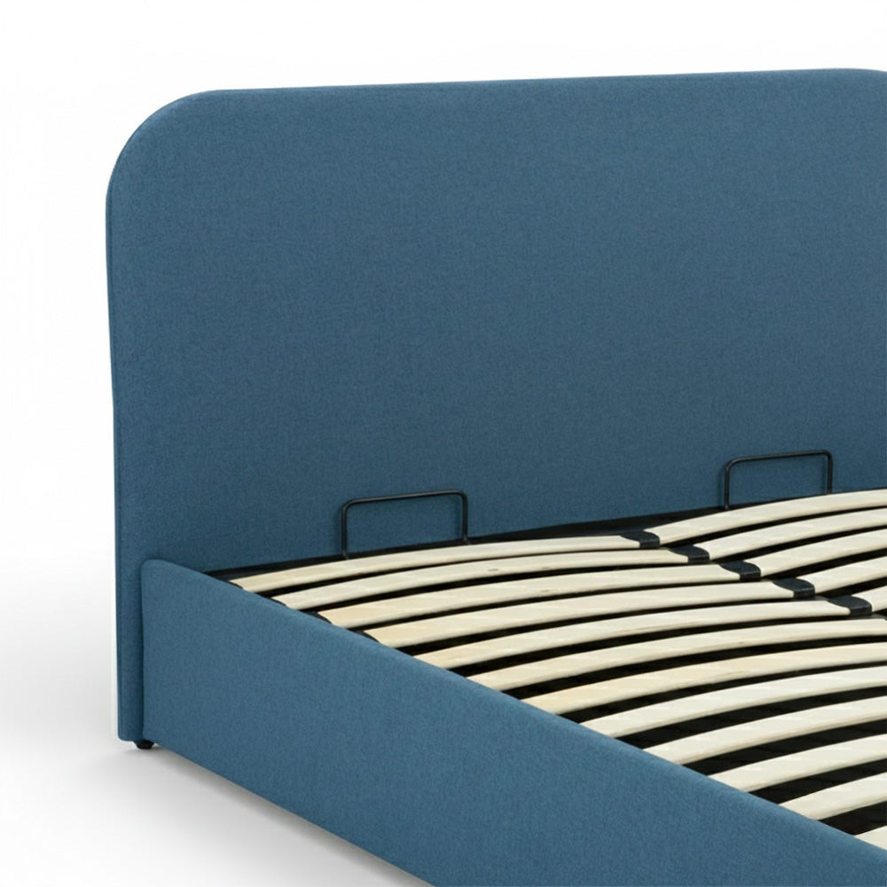 Bleu tissu lit lit Tilly 160x200 coffre