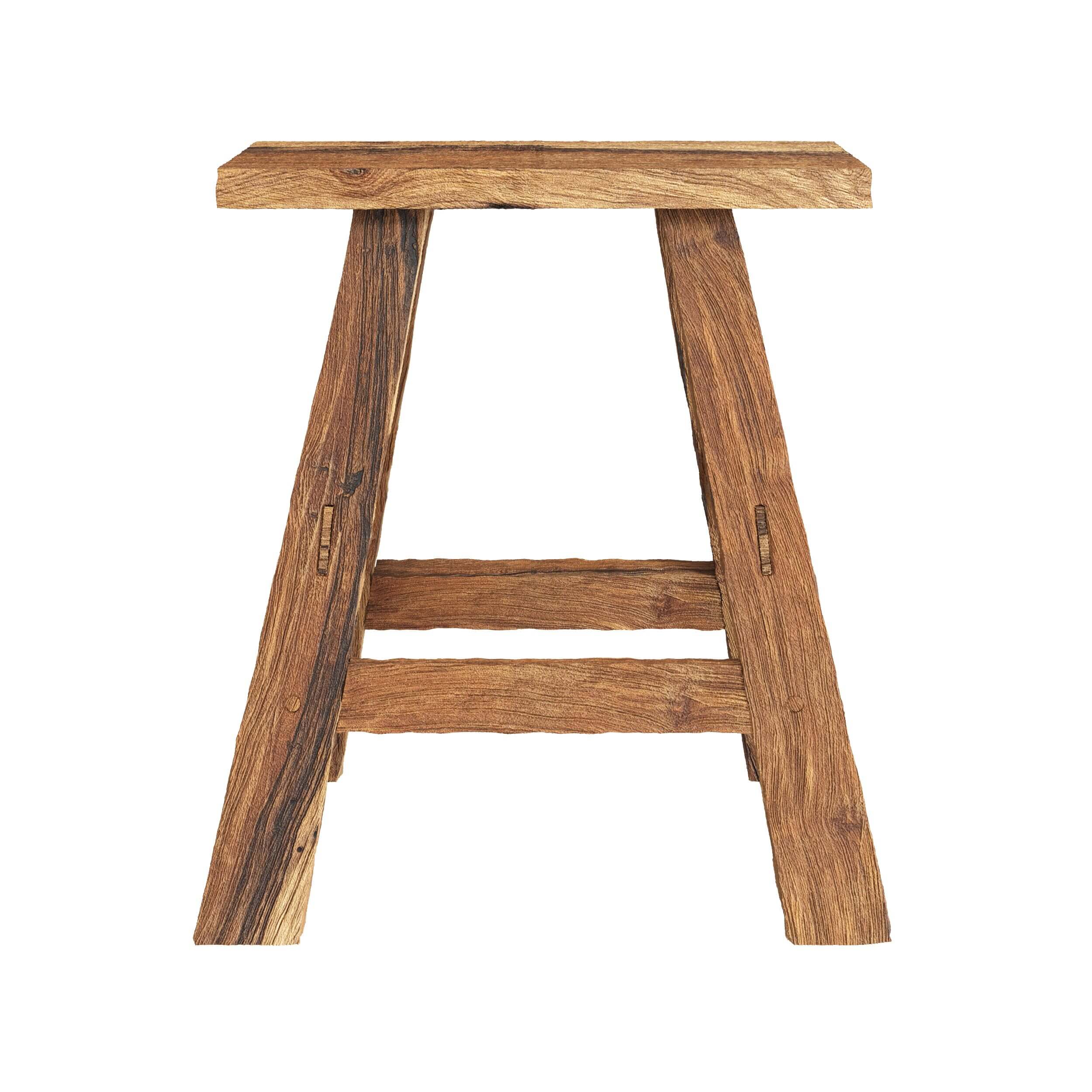 bob tabouret en bois de teck recycle h 45 cm