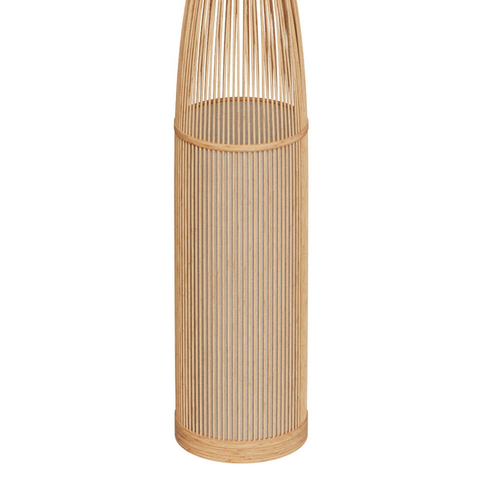 lampada da terra bohemien in bambù naturale huron luce soffusa