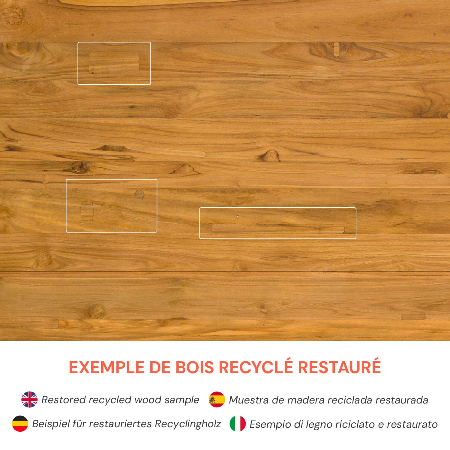 bois de teck recycle banc rdv deco 160 cm