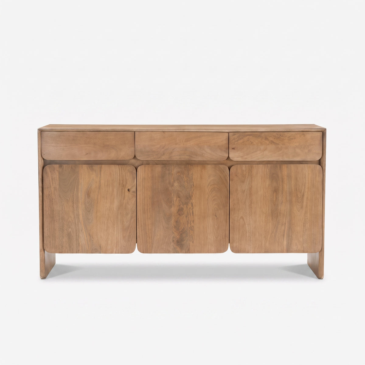 Buffet Achille en bois de manguier marron clair, vue de face - Maison Pavane