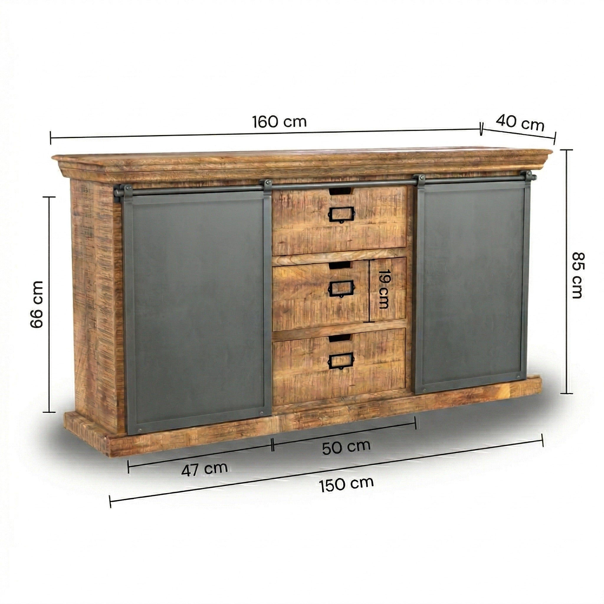 Buffet bois et métal gris Tabuk