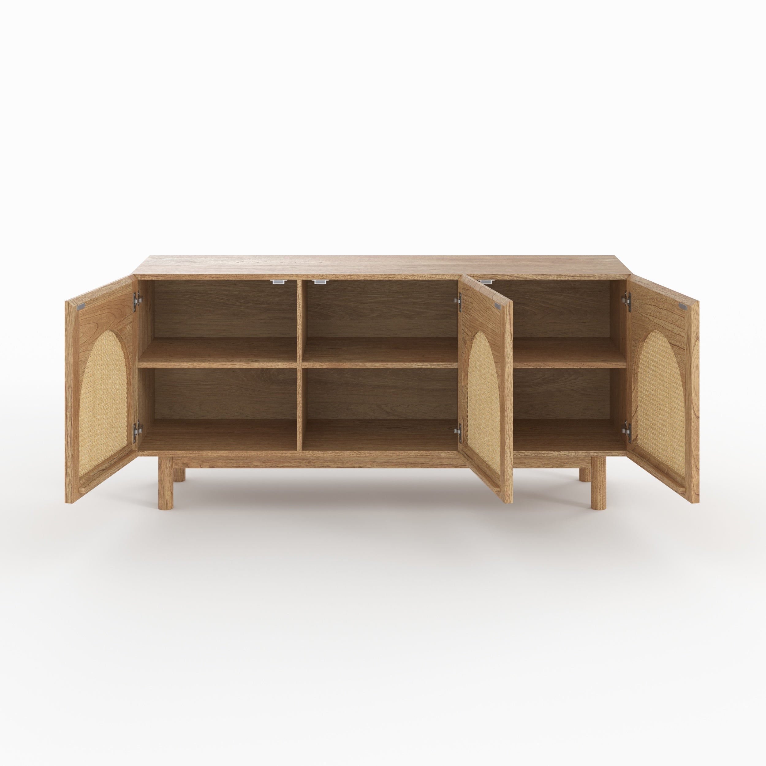buffet delya bois de massif mindi et rotin rangement