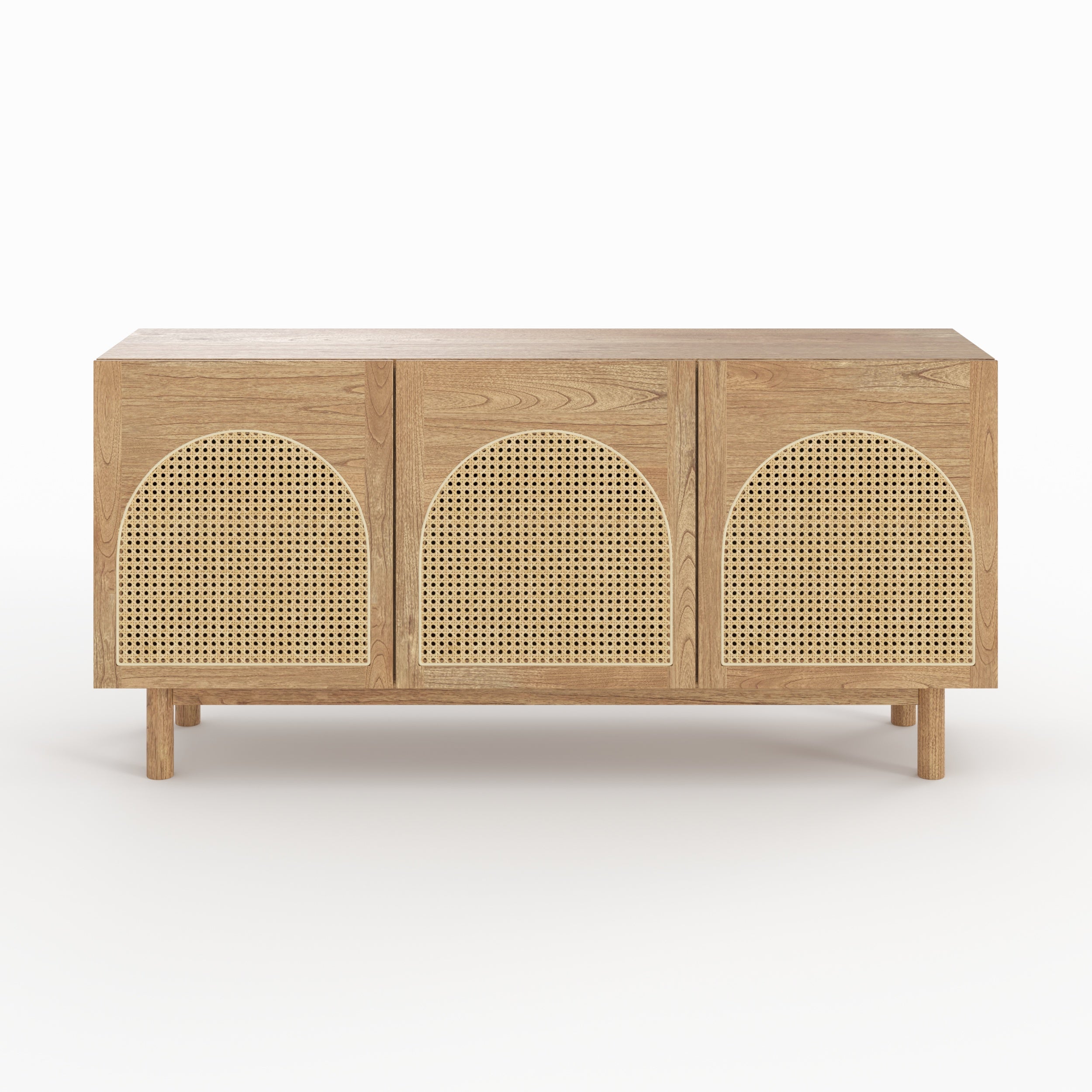 buffet delya en bois de massif mindi et rotin rdv deco