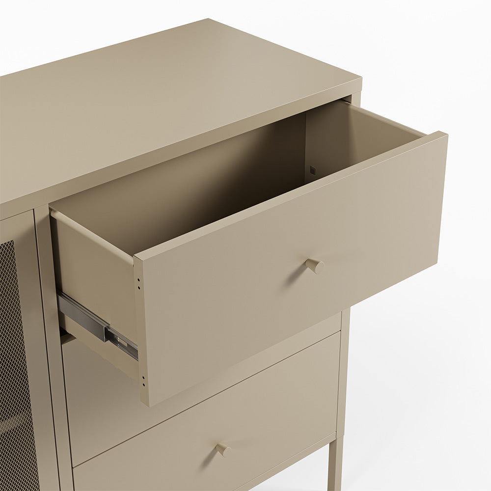 Buffet design métal beige Latem sable
