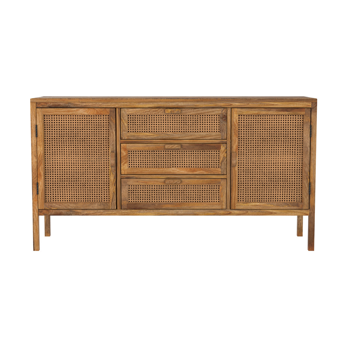 buffet en cannage et bois