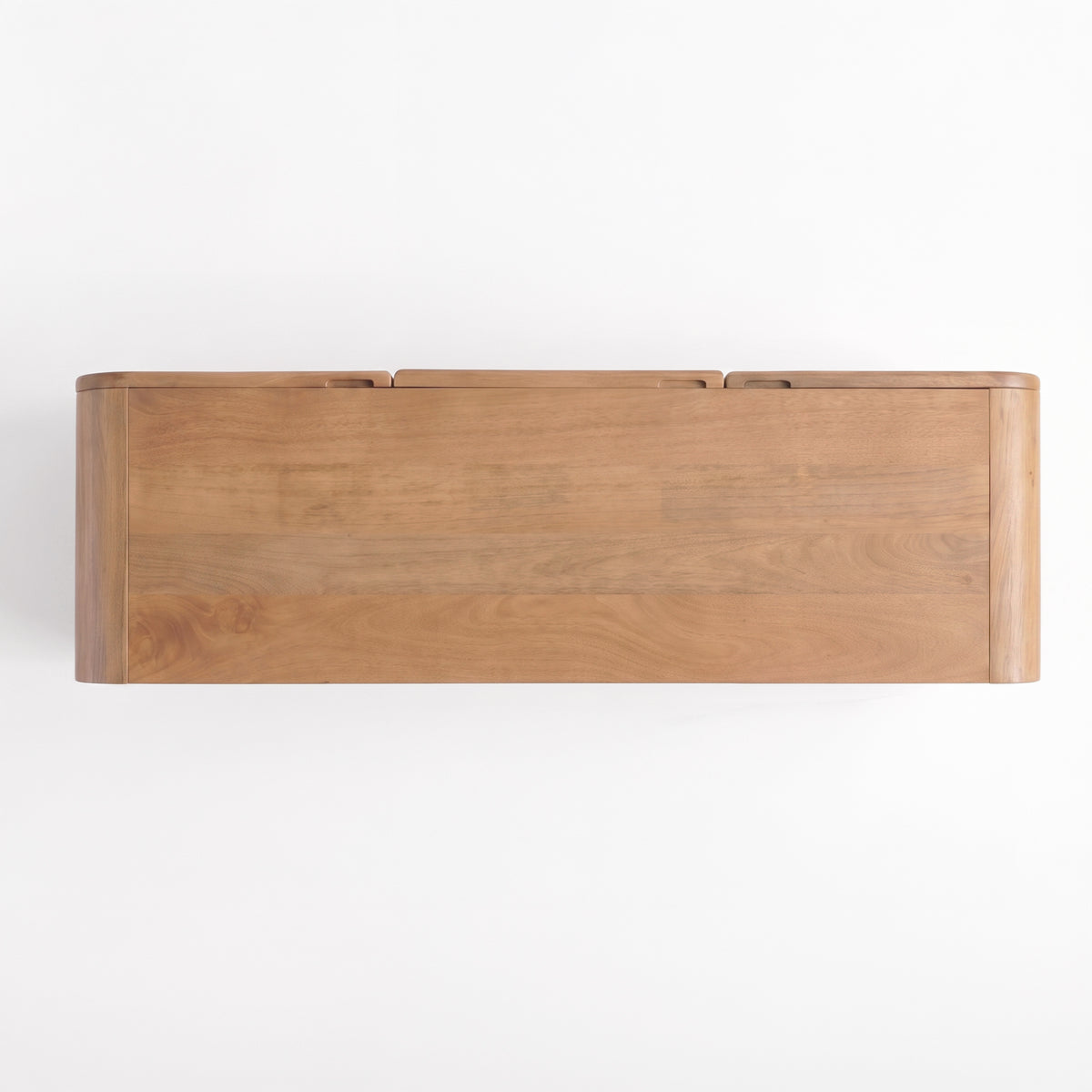Buffet Ezio en bois de manguier et cannage, vue de dessus - Maison Pavane