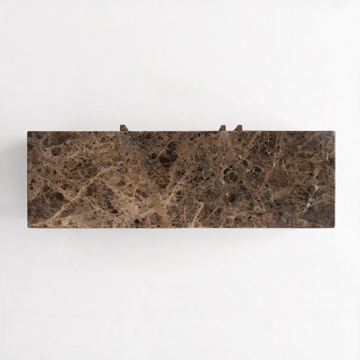 Buffet Flavio en bois de manguier et plateau en marbre, plateau vu de dessus - Maison Pavane