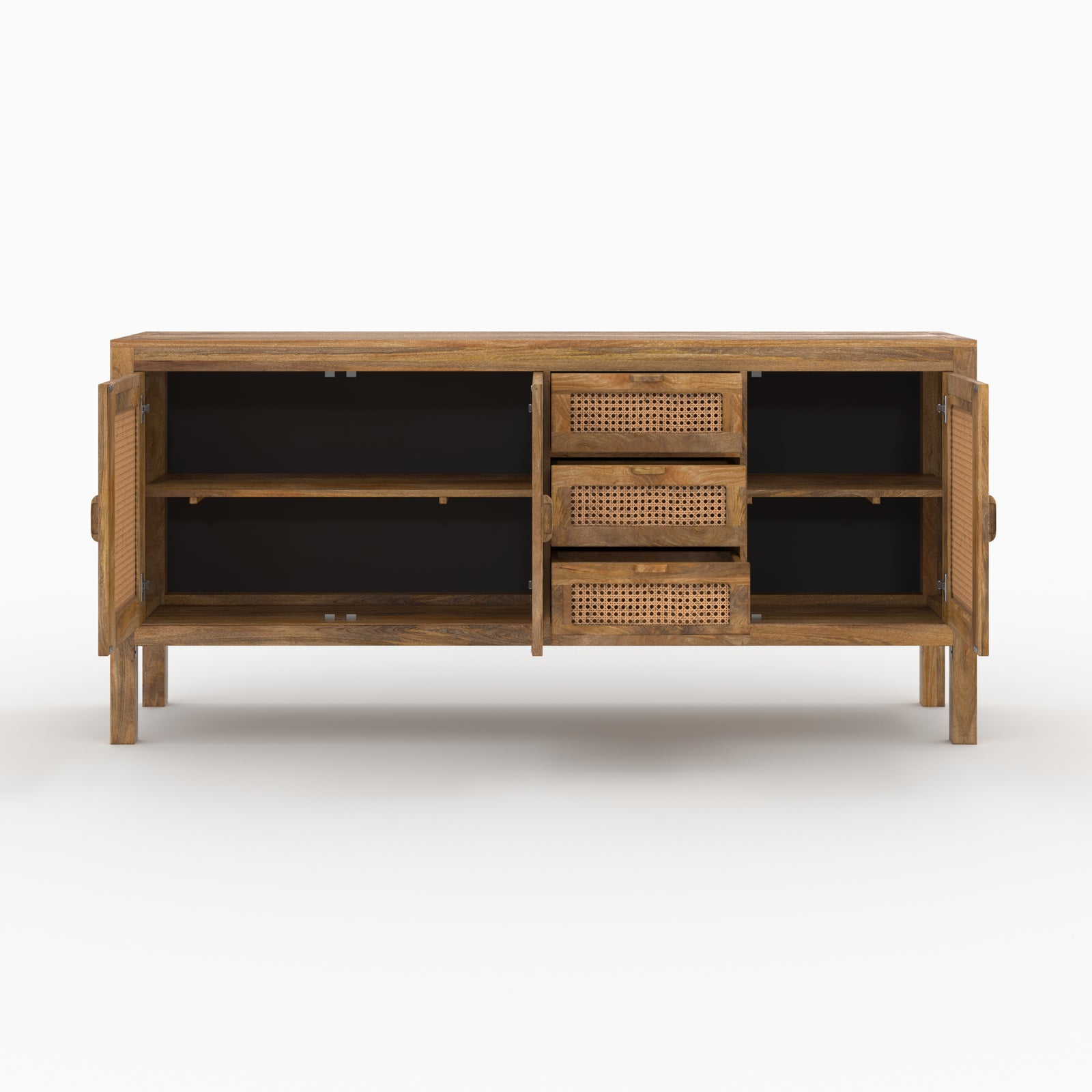 buffet tiki en cannage 3portes et 3 tiroirs rdv deco