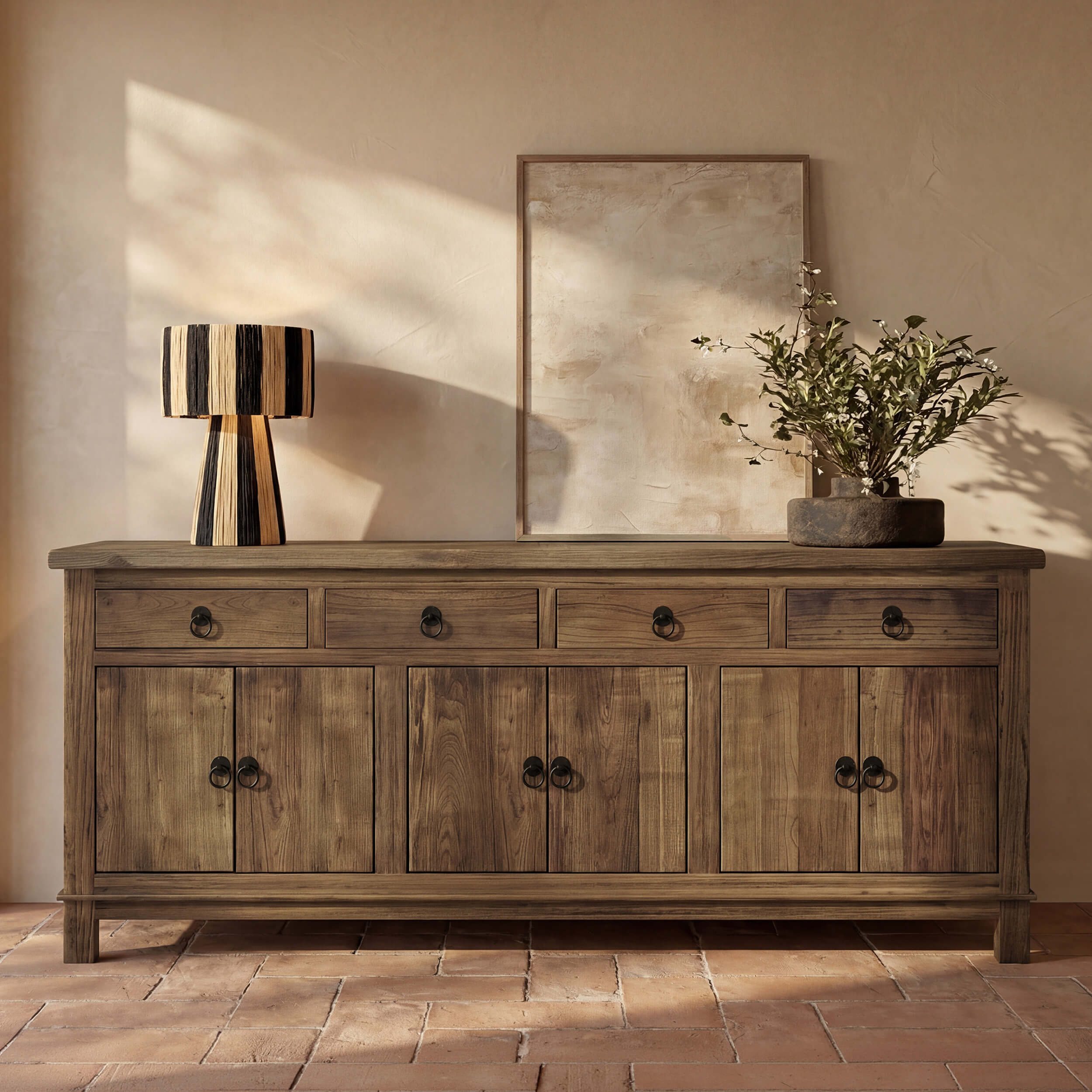 Buffet avec rangement mastic marron foncé