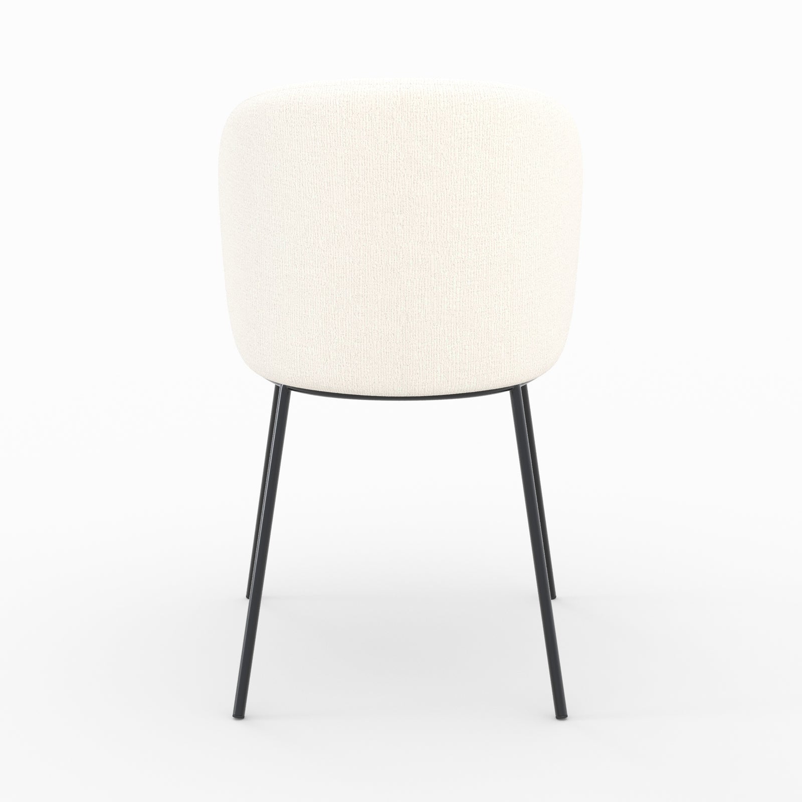 Bulle chaise tissu doux blanc pieds métal noir vue arrière