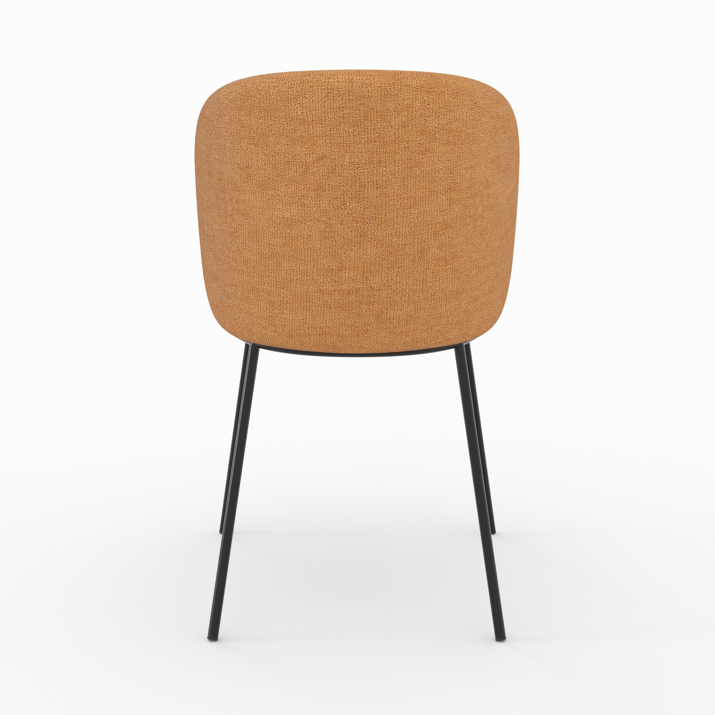 Bulle chaise tissu jaune moutarde pieds métal noir vue arrière