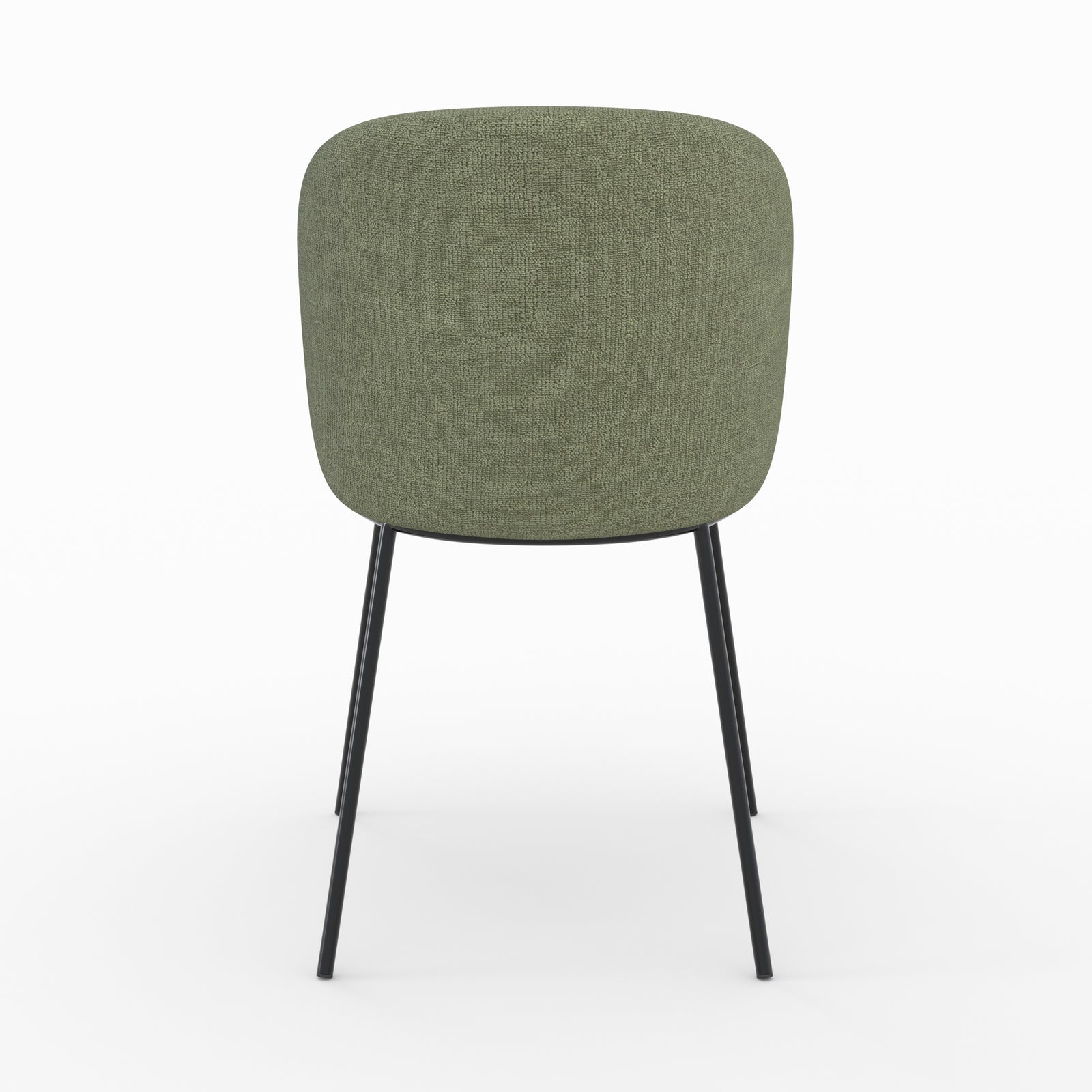 Bulle chaise tissu vert kaki pieds métal noir vue arrière