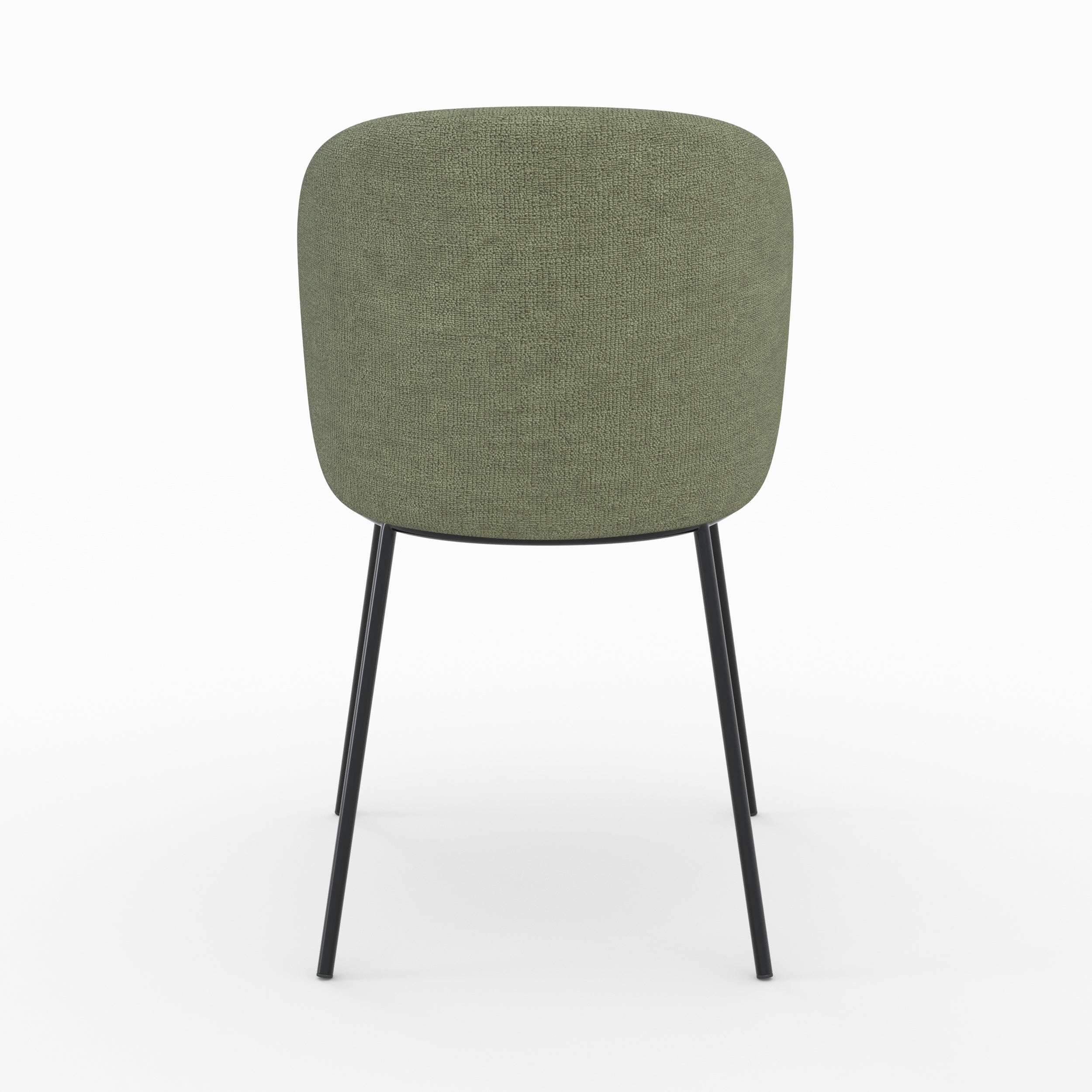 Bulle chaise tissu vert kaki pieds métal noir vue arrière