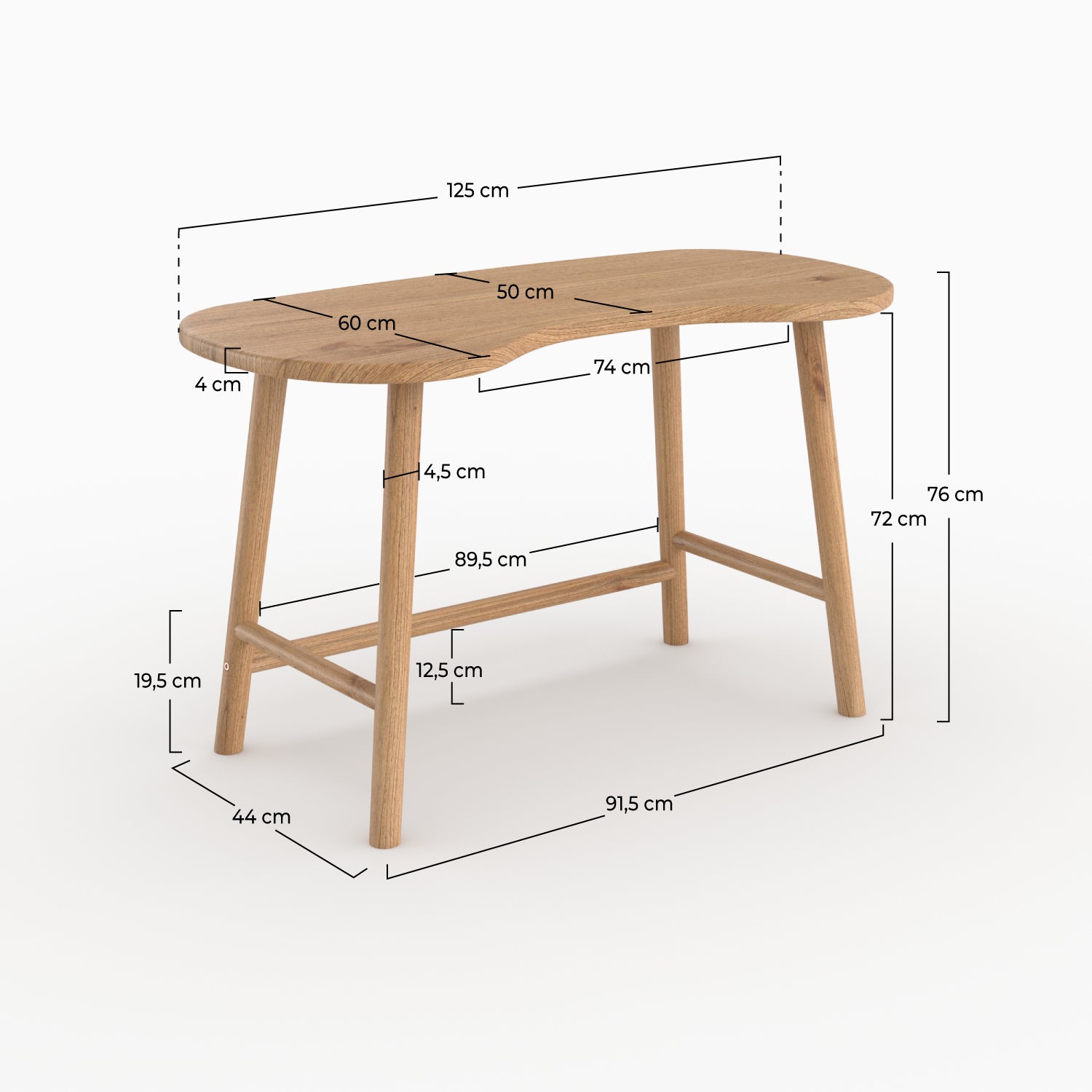 Oficina Brandan de madera maciza de mindi