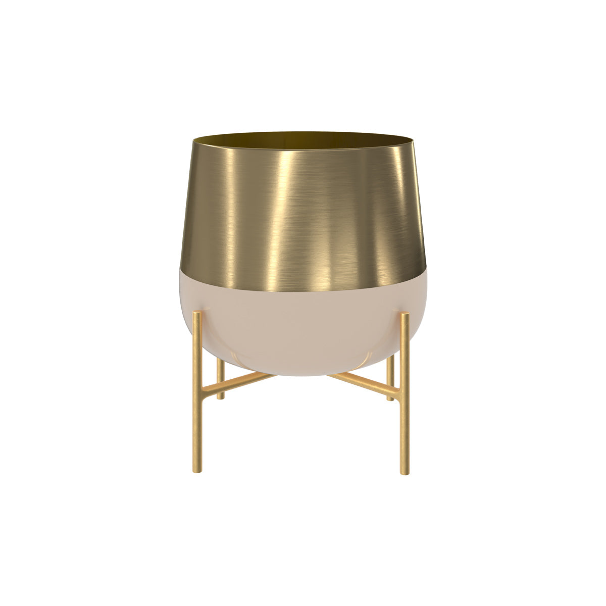 cache pot moose in metallo rosa antico e dorato