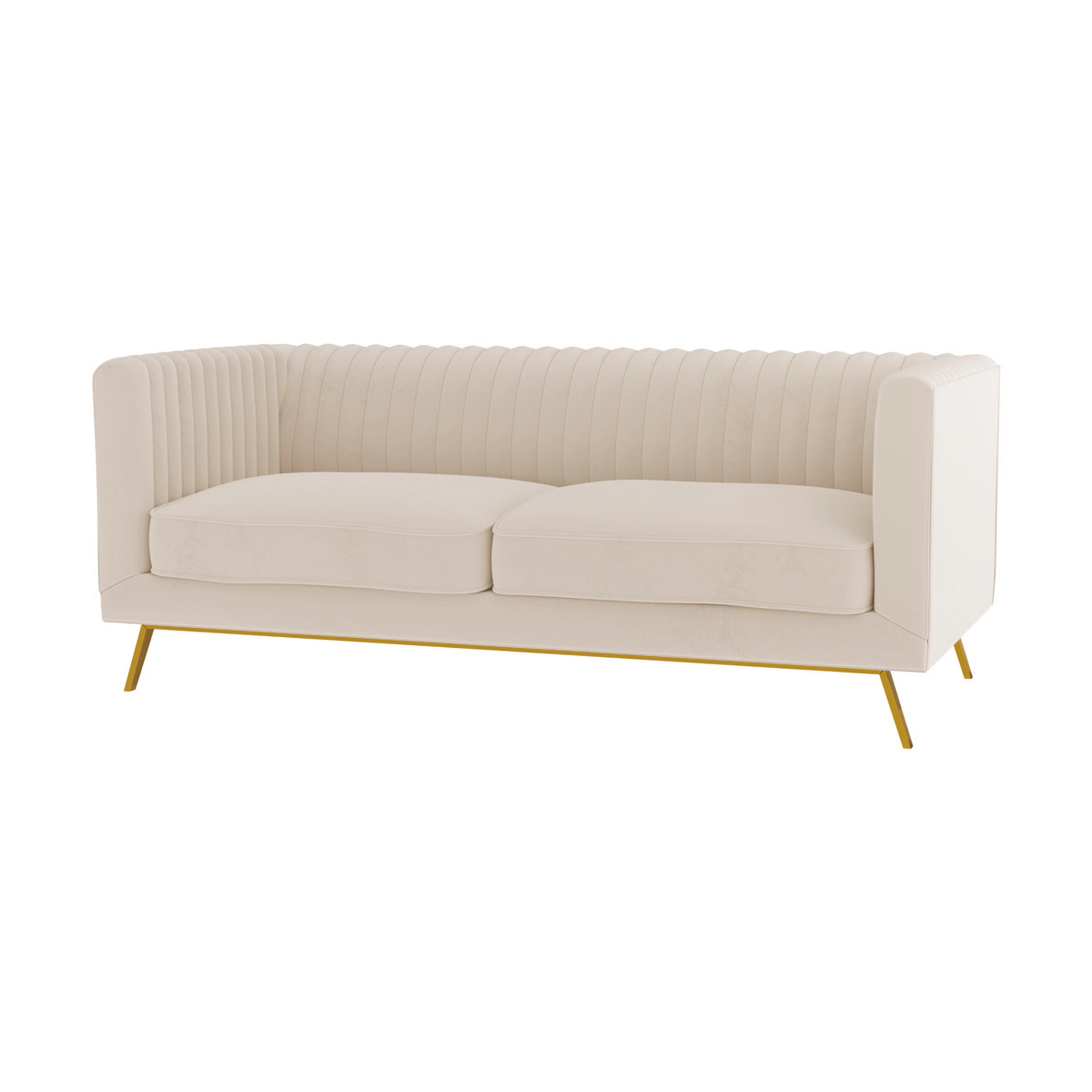 Canapé Gatsby 2 places en velours beige