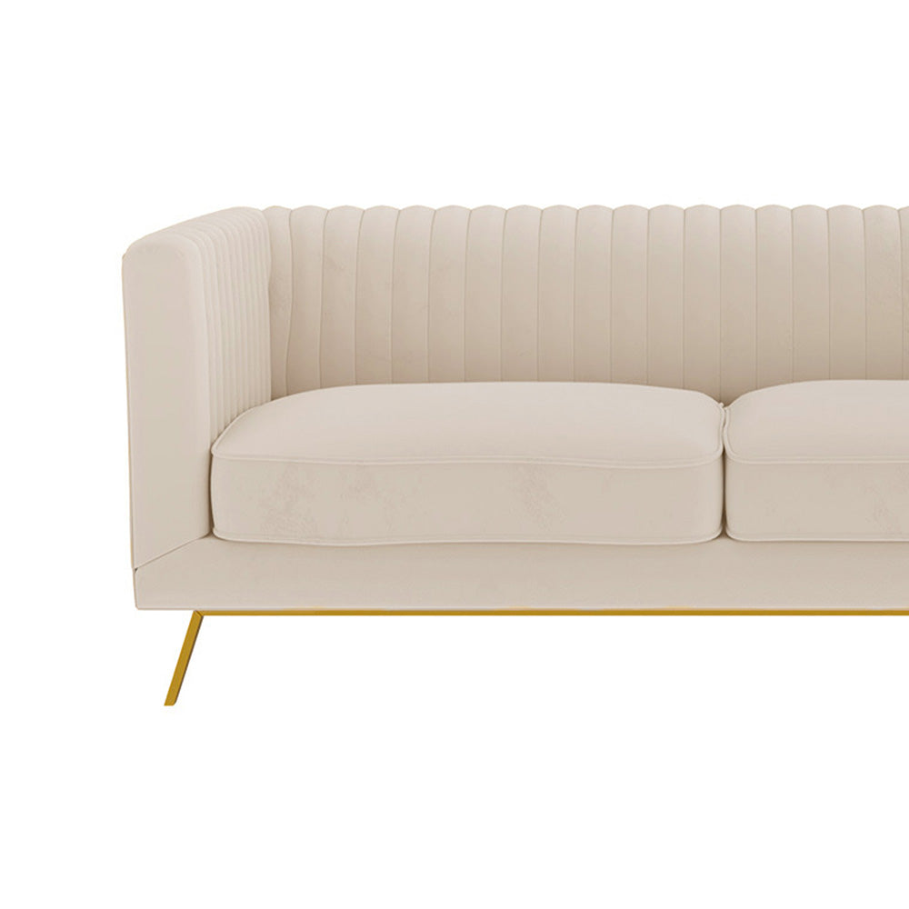 Canapé Gatsby 2 places en velours beige