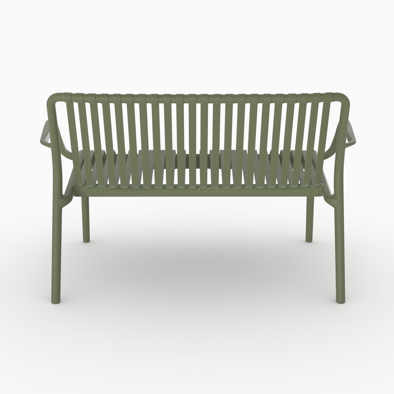 Canapé 2 places jardin Ivy plastique vert kaki vue face