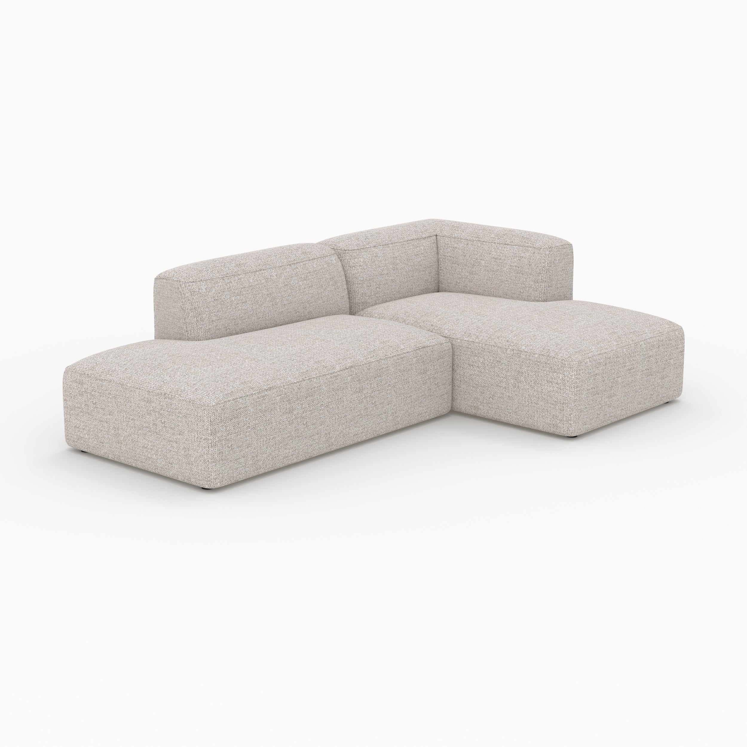 Canapé beige 4 places Hestia tissu angle droit modulable
