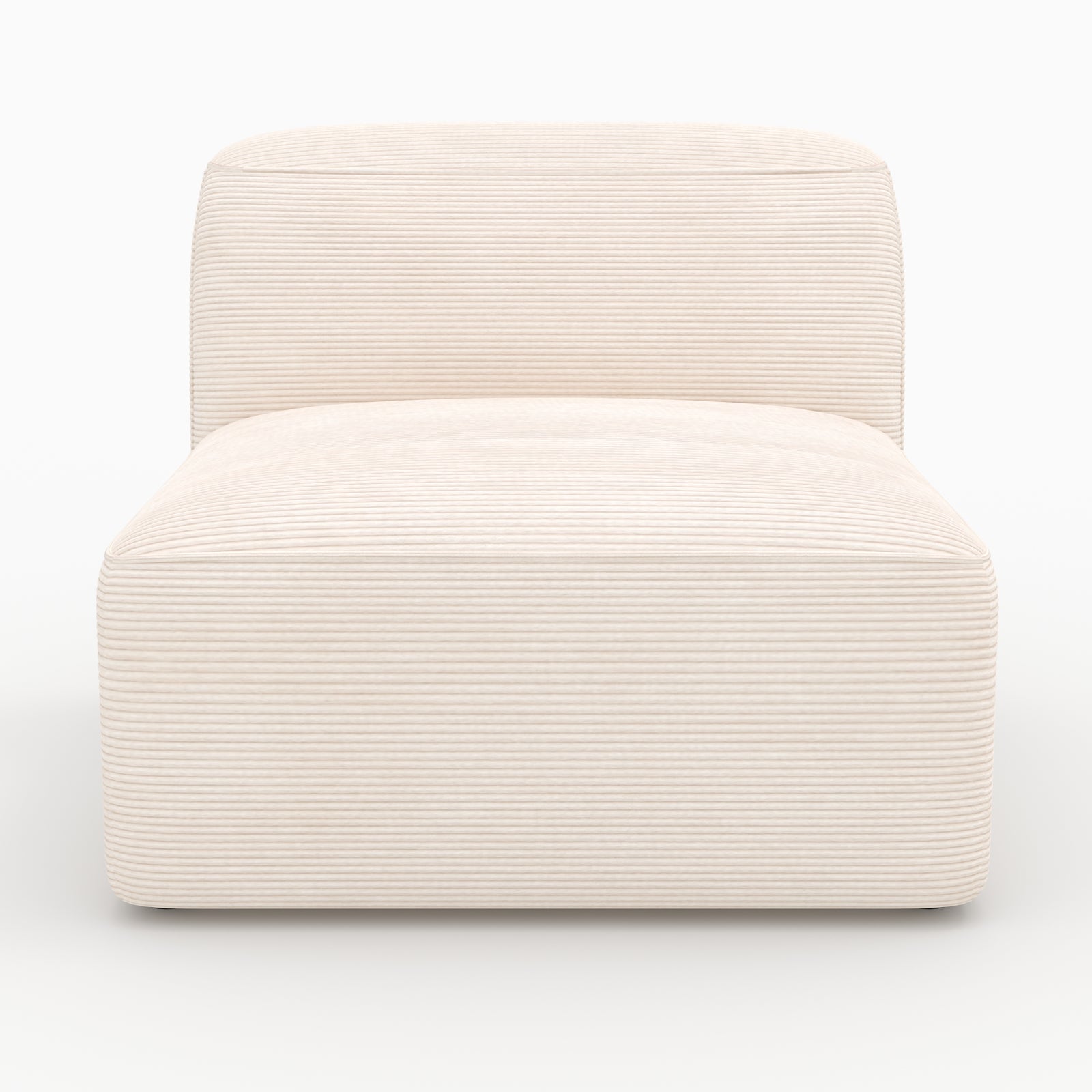 Canapé blanc 3 places velours Mina modulable pouf
