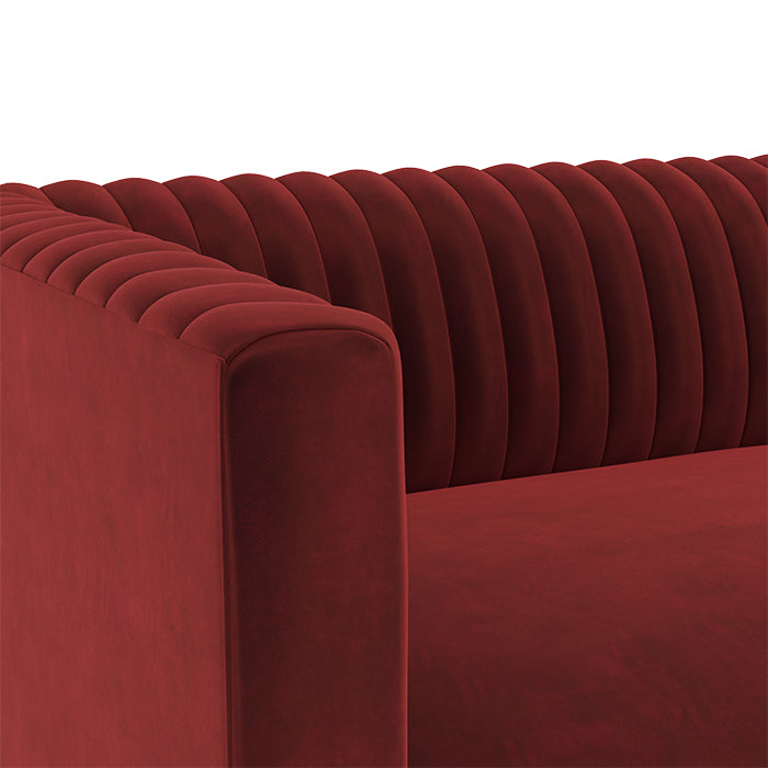 divano bordeaux con gambe dorate gatsby