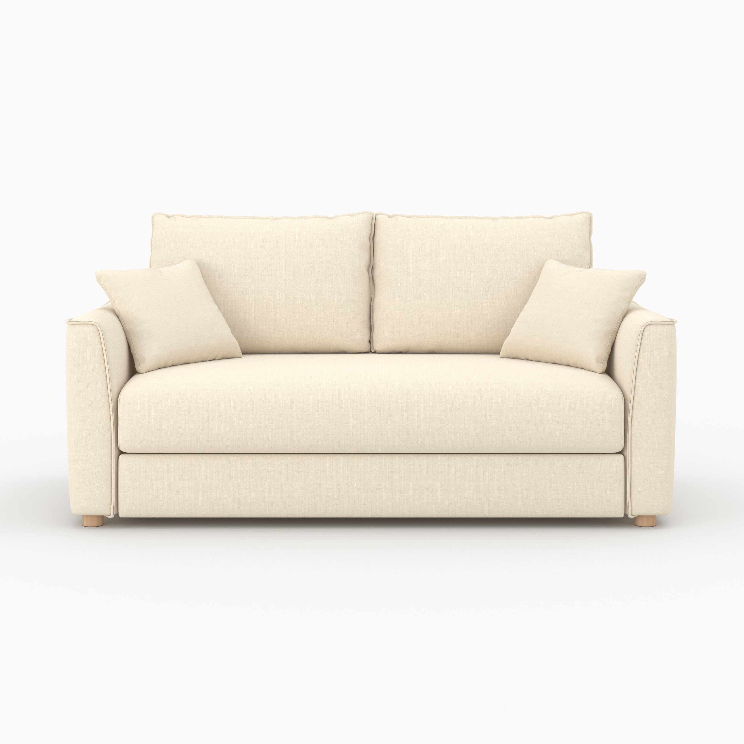canape convertible 2 places en tissu texture beige olympe