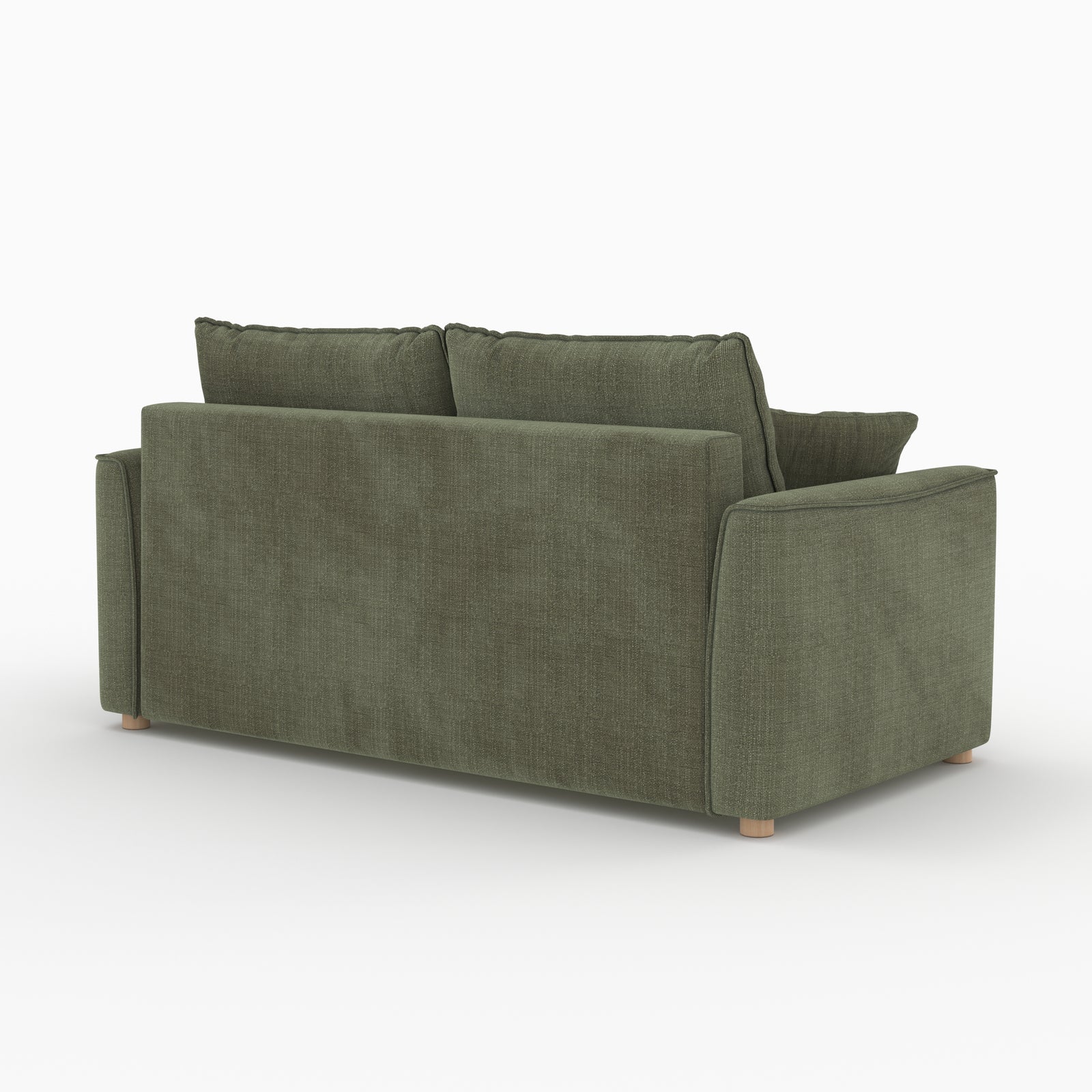 divano letto 2 posti in tessuto verde kaki olympe
