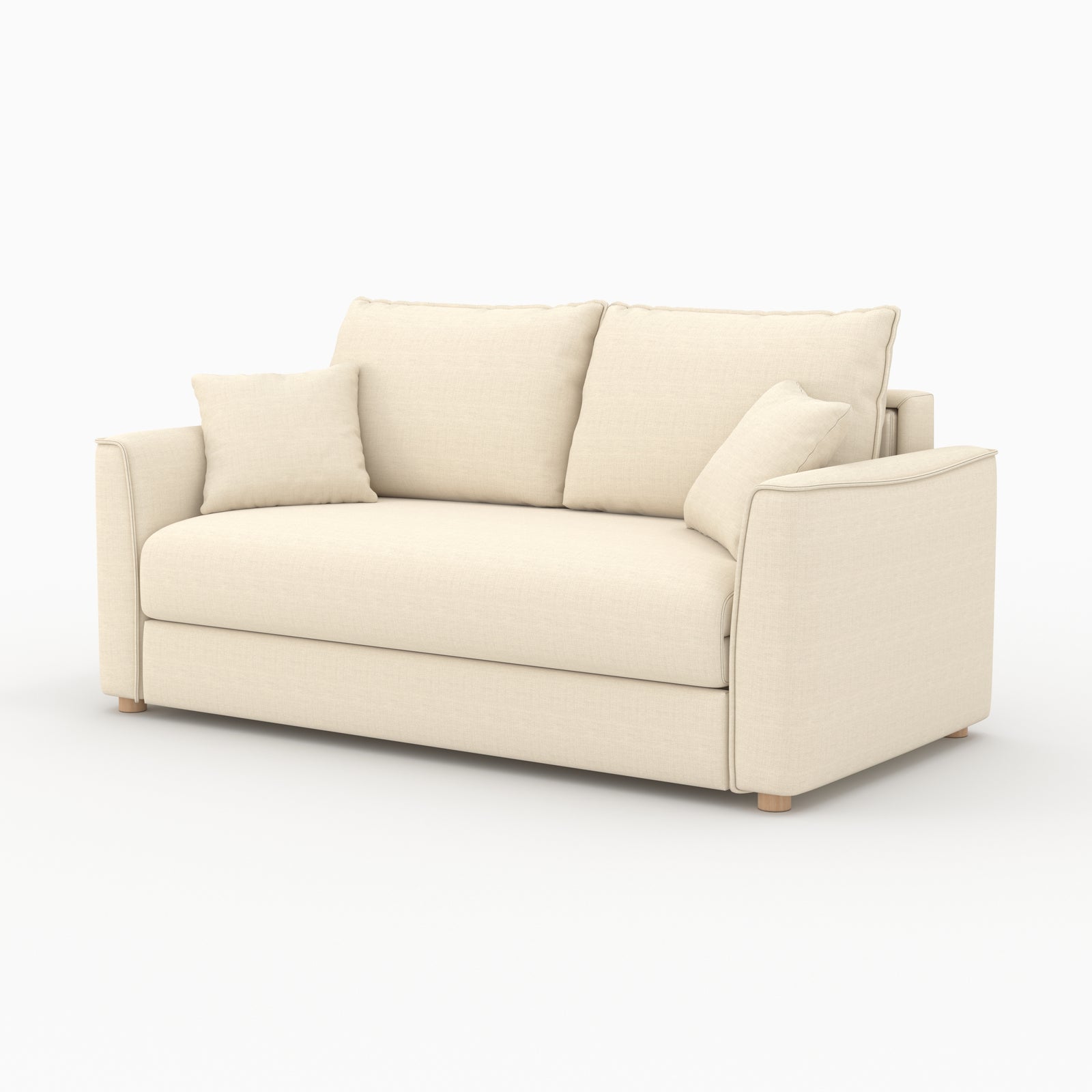 divano letto 2 posti Olympe in tessuto texture beige