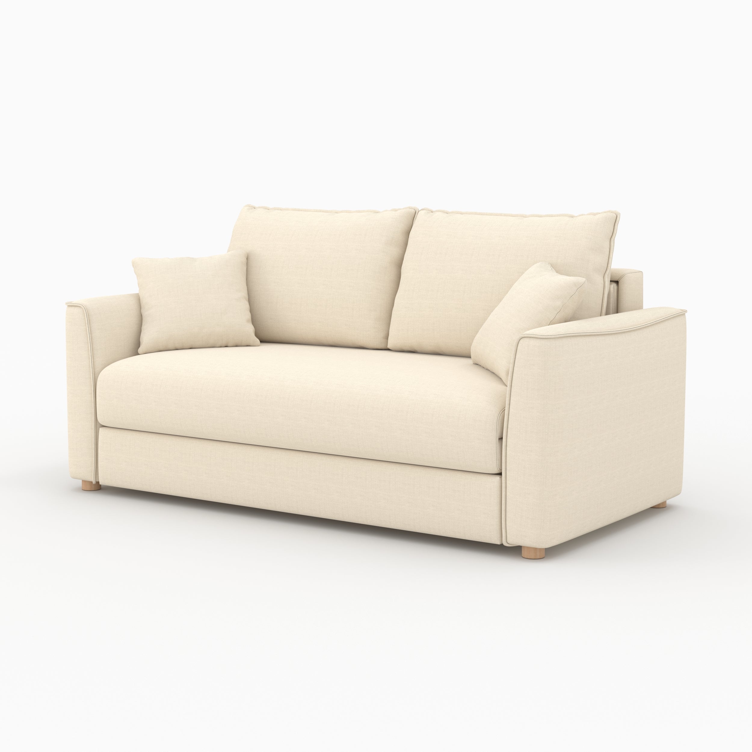 divano letto 2 posti Olympe in tessuto texture beige