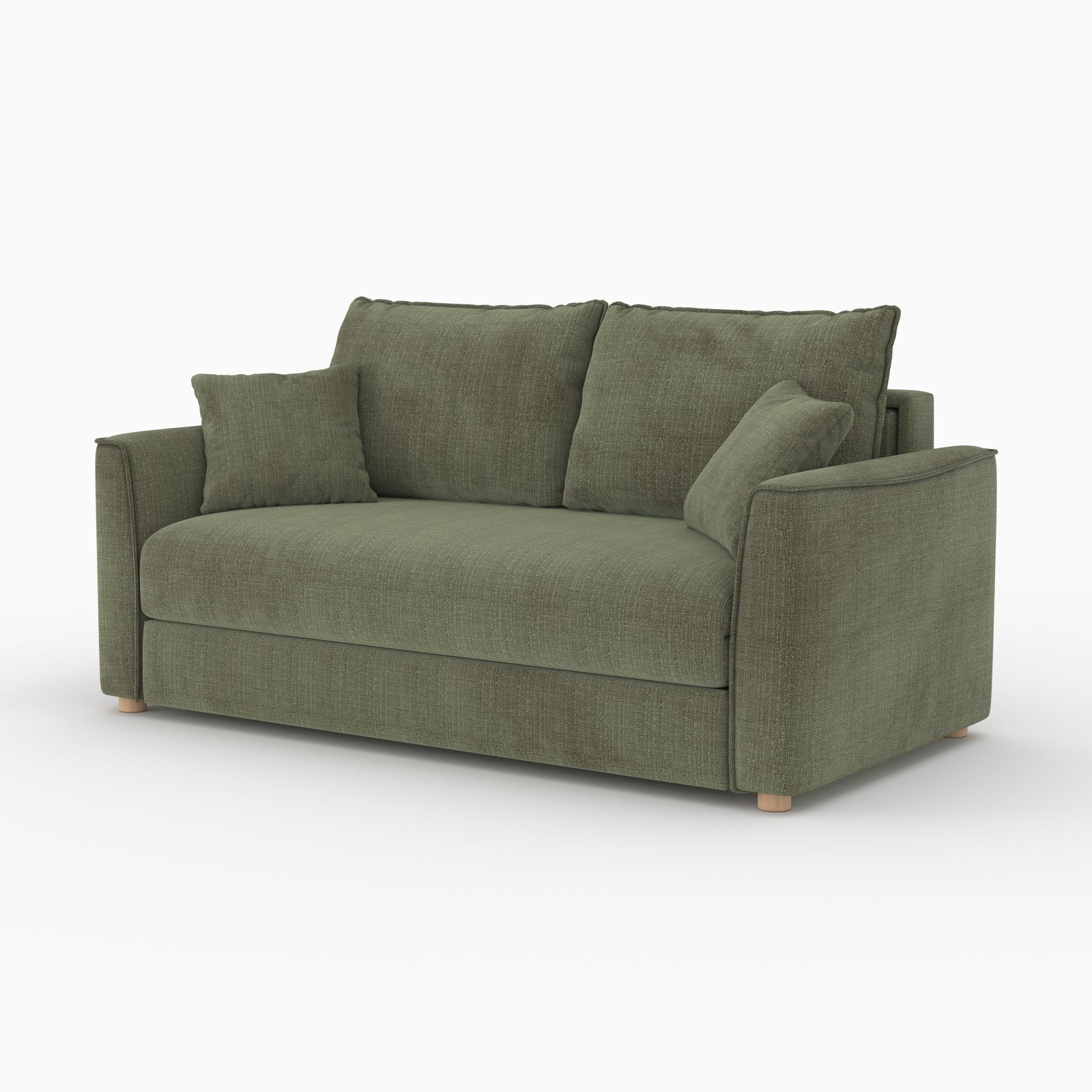 divano letto 2 posti Olympe in tessuto texture verde kaki