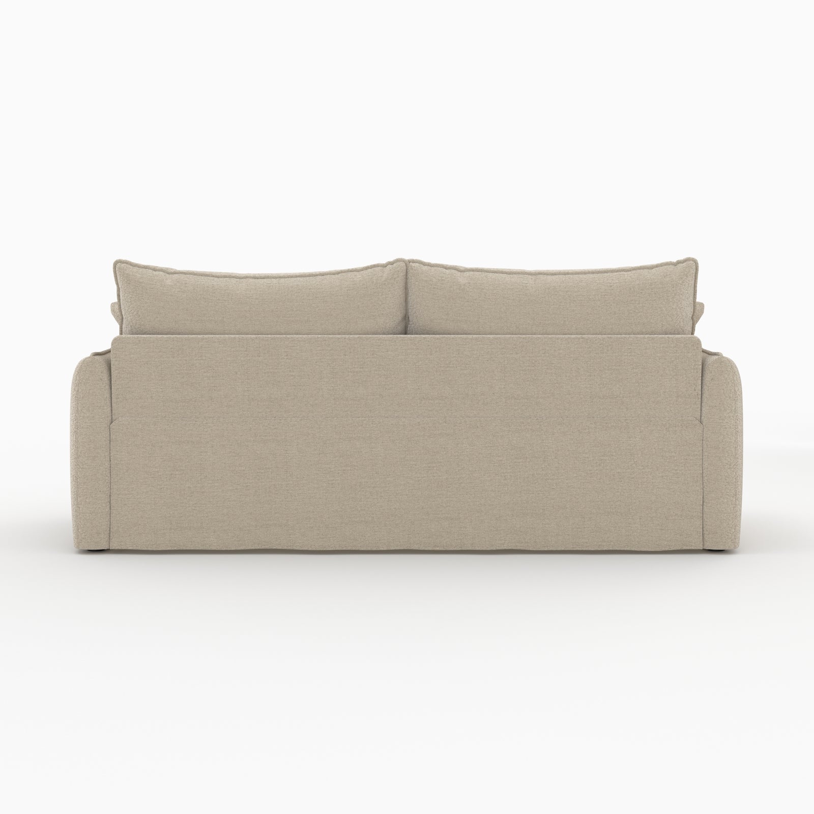 divano letto 3 posti celeste in tessuto effetto lino beige