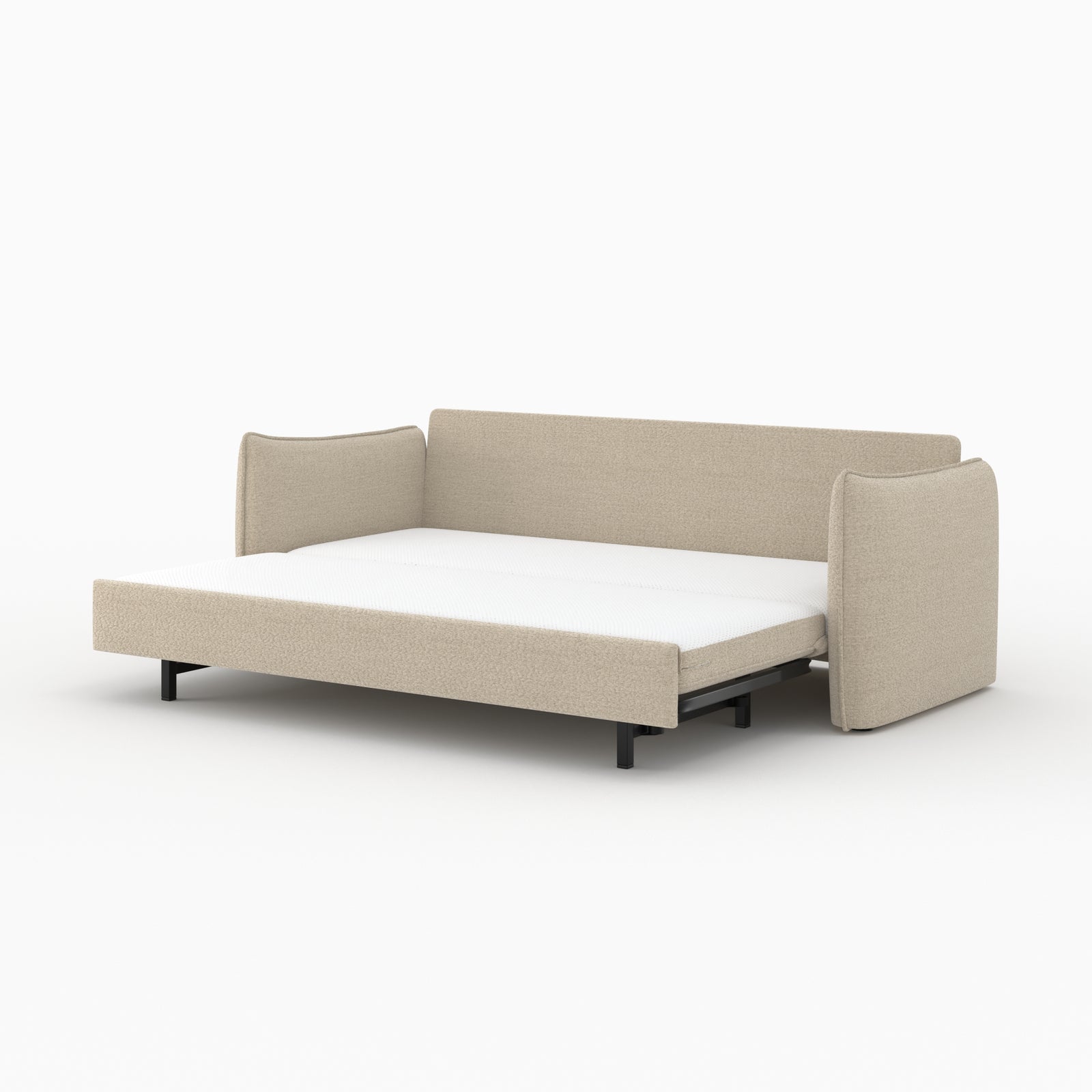 divano letto 3 posti celeste tessuto effetto lino beige