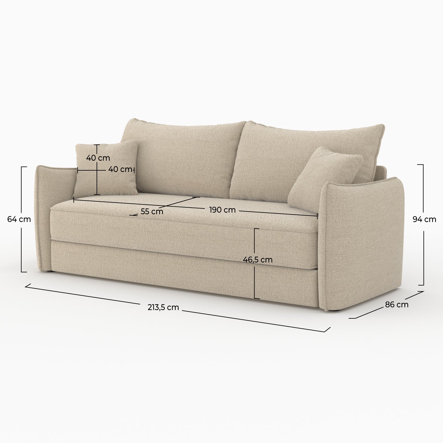 divano convertibile 3 posti in tessuto effetto lino beige cina celeste divano letto