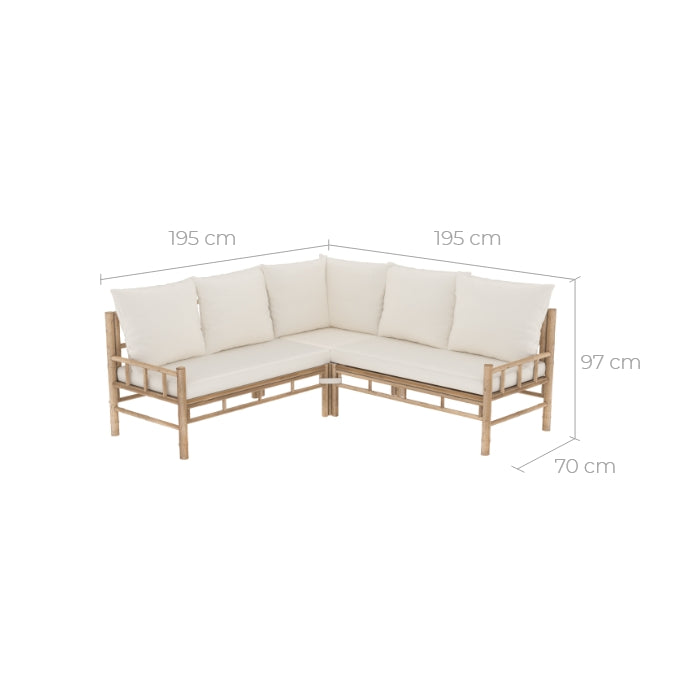 canape d angles de jardin vadella 4 5 places en bambou