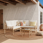 canape de jardin 5 place canape d angle bambou et blanc boheme