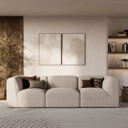 Canapé droit modulable Hestia tissu texture beige