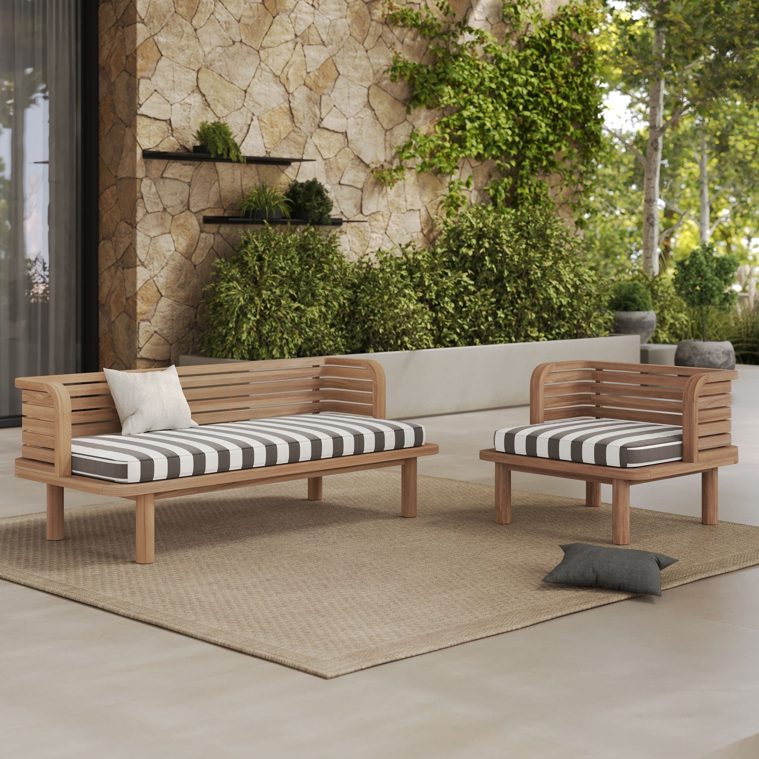 Canapé et fauteuil de jardin