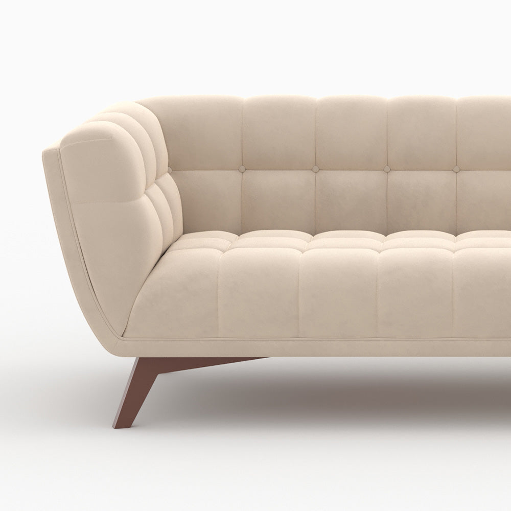 Canapé fauteuil Mona velours beige